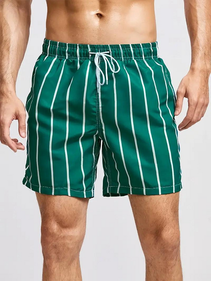 Herren Badehose Streifen Schnürung