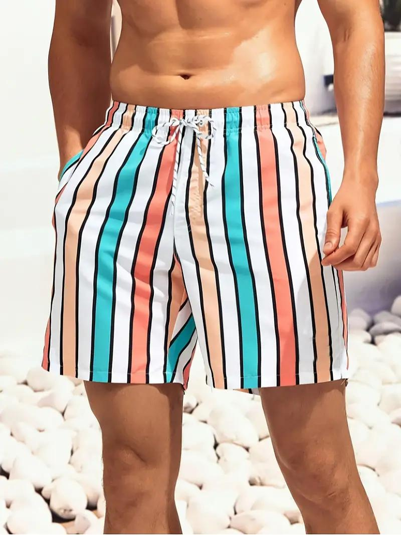 Herren Badehose Streifen Schnürung