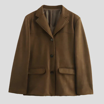 Großer Damen Trenchcoat Braun Wildleder