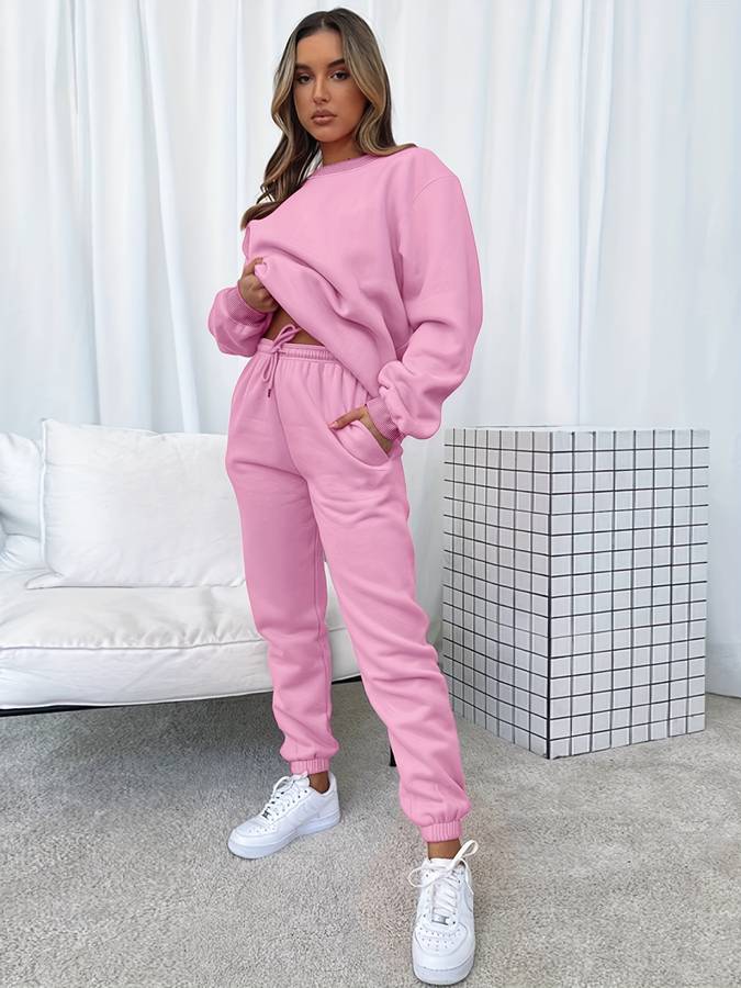 Damenschwarz Sweatanzug Set