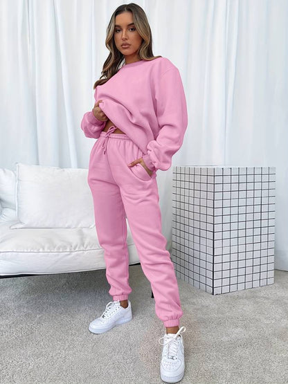 Damenschwarz Sweatanzug Set