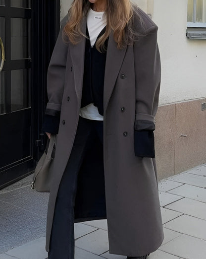 Elegante Damenjacke - Langer Trenchcoat mit Reverskragen