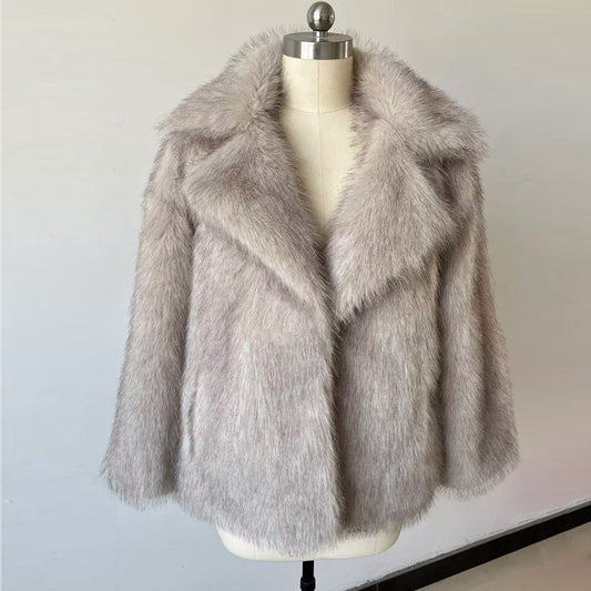 Kunstpelz Mantel Damen Luxus Winter - IdealeKleiden