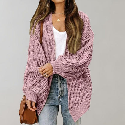 Damen Oversized Strickcardigan Langärmlig