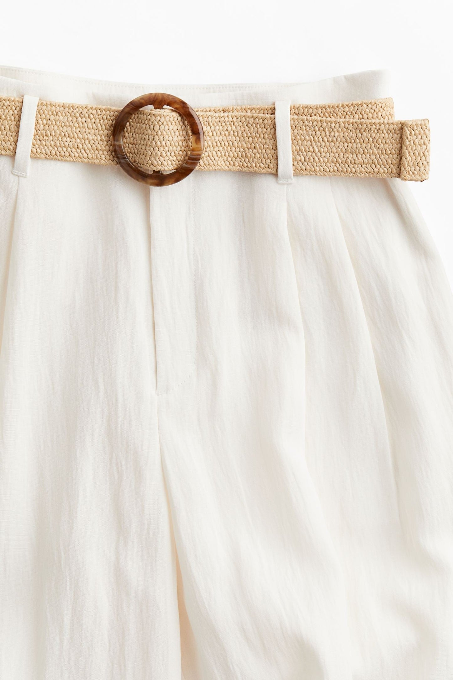 Hohe Taille Hose mit Ziergürtel Elegant - IdealeKleiden