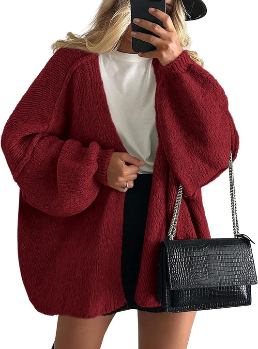 Damen Strickjacke Oversized Großzügig - IdealeKleiden