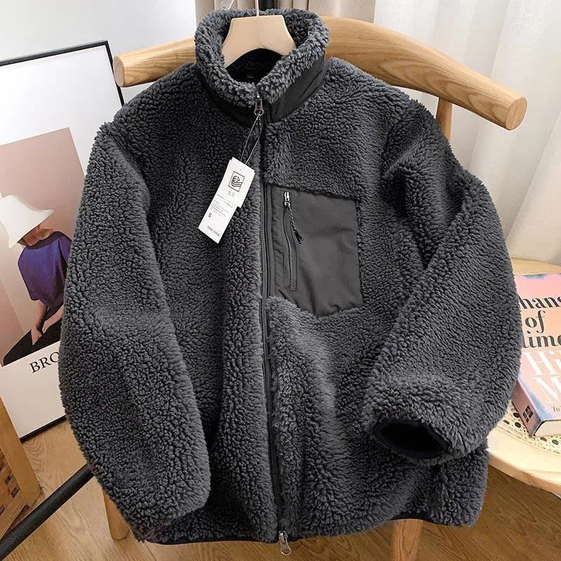 Herren Steppjacke Modern Reißverschluss Tasche