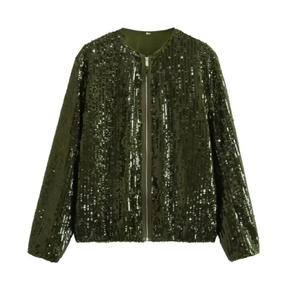 Glänzende Damenjacke High-Street-Style