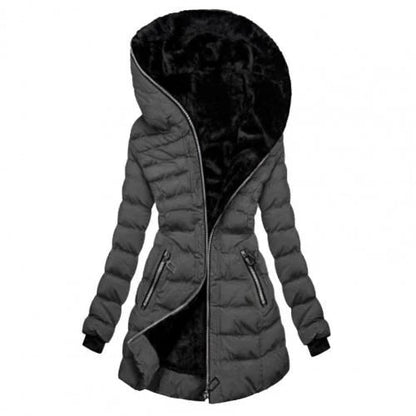 Damen Winterjacke Lang Daunen Mantel Warm Kapuze