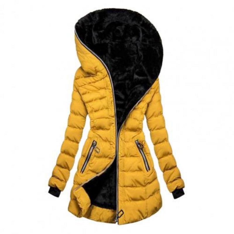Damen Winterjacke Lang Daunen Mantel Warm Kapuze