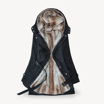 Damen Parka Jack Winter Warm Kunstfell