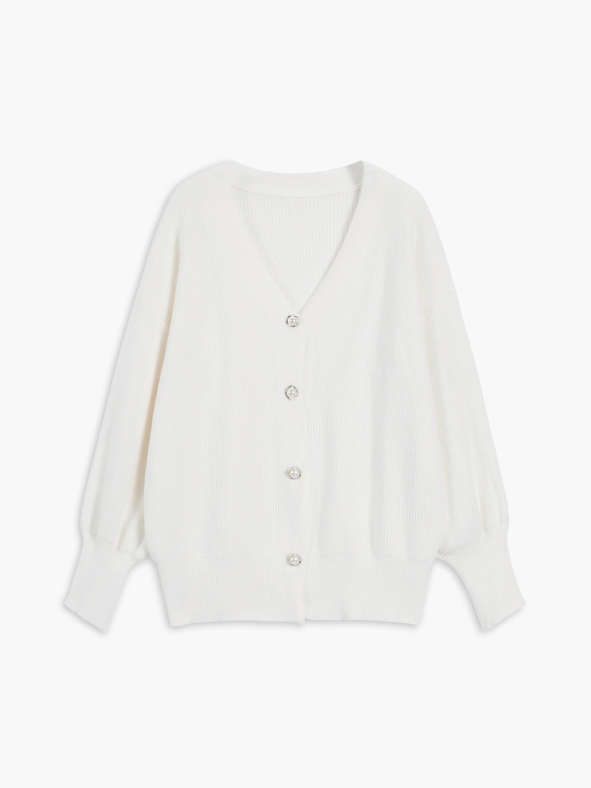 Übergroßer Damen Cardigan mit V-Ausschnitt - IdealeKleiden