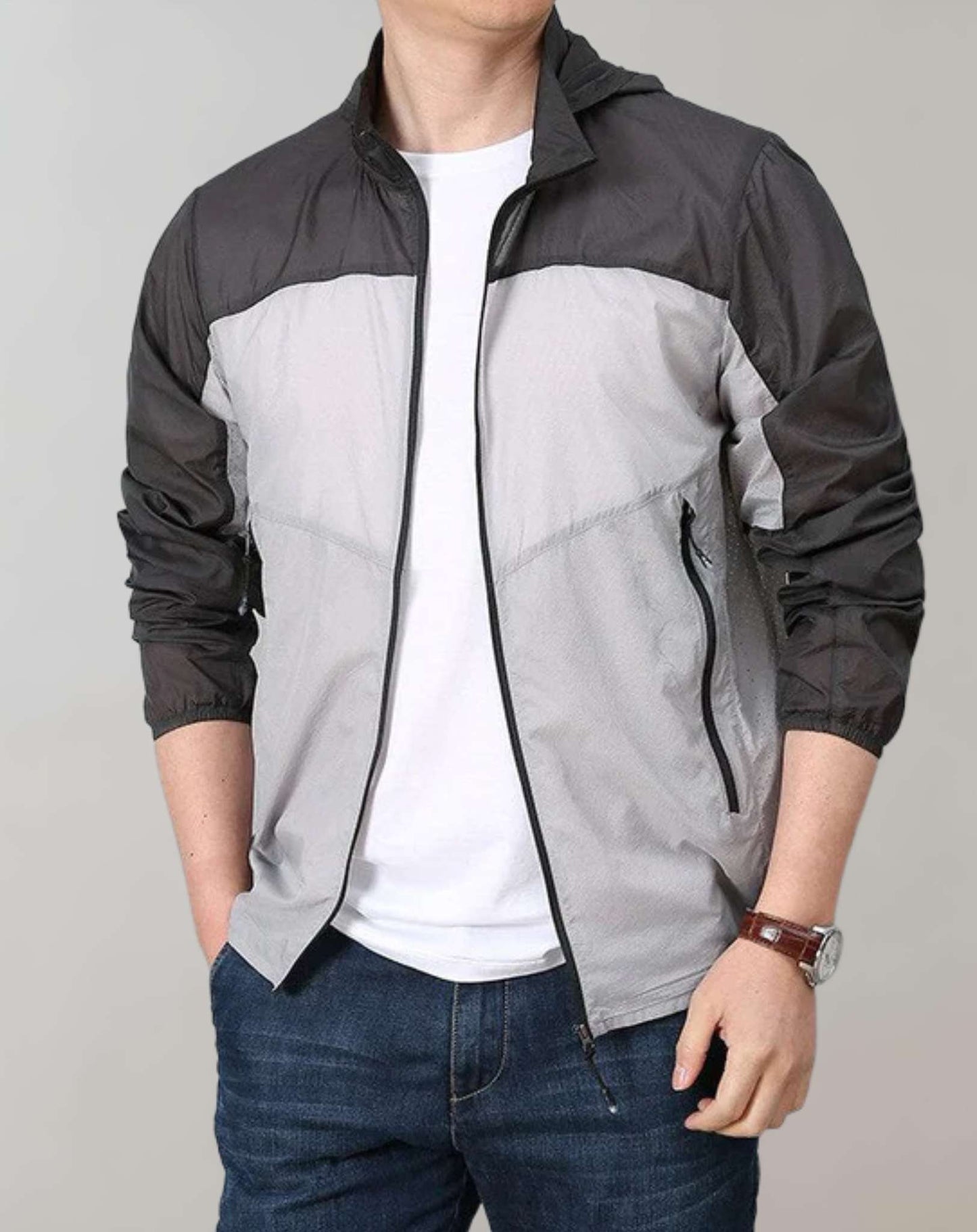 Zweifarbige Winterjacke Modern Warm