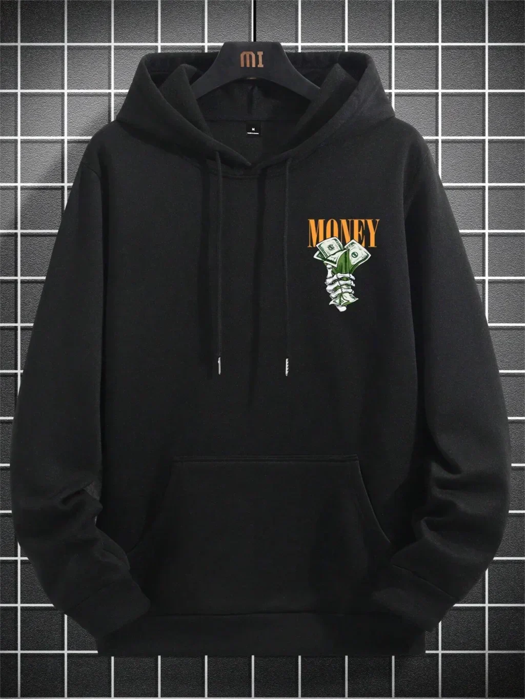 Stylische Hoodie Streetwear Geldmuster - IdealeKleiden