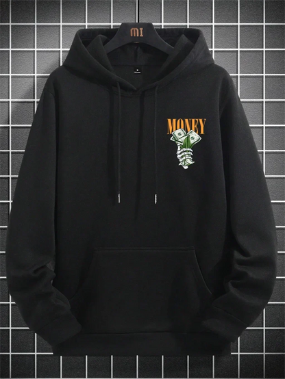 Stylische Hoodie Streetwear Geldmuster - IdealeKleiden