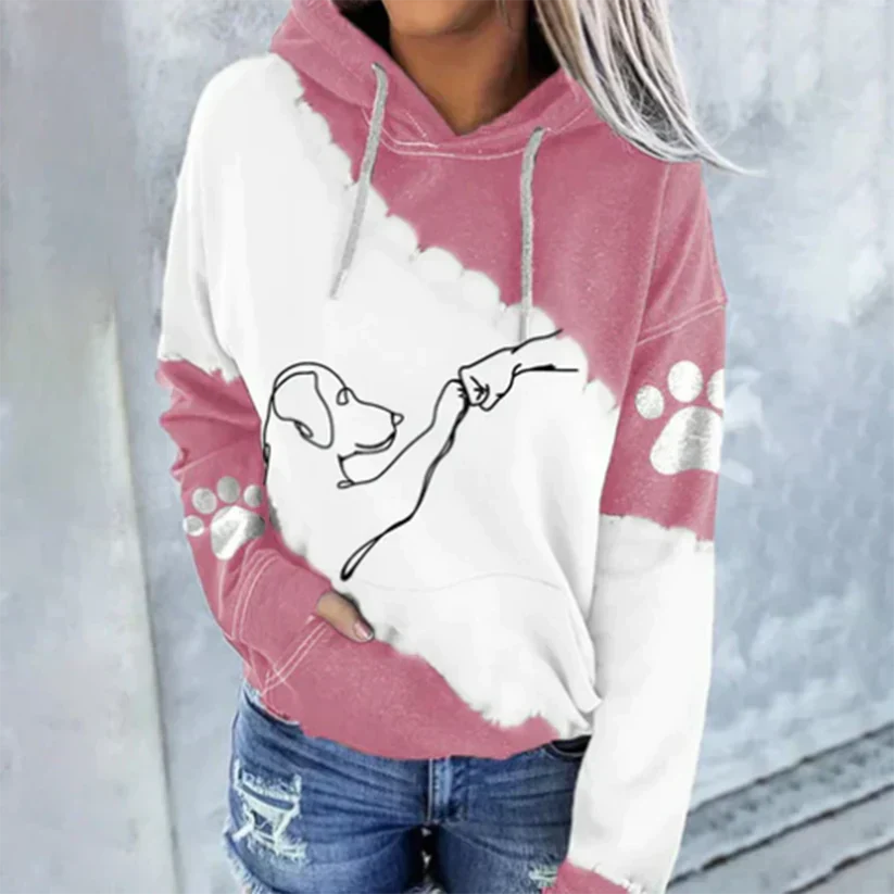 Modischer Kapuzenpullover Hunde Muster Trendy Style - IdealeKleiden