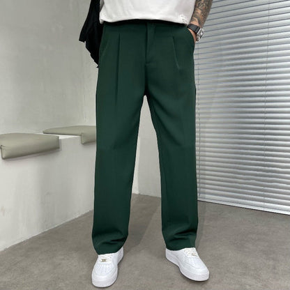 Herren Plisseehose Gerades Bein Elegant