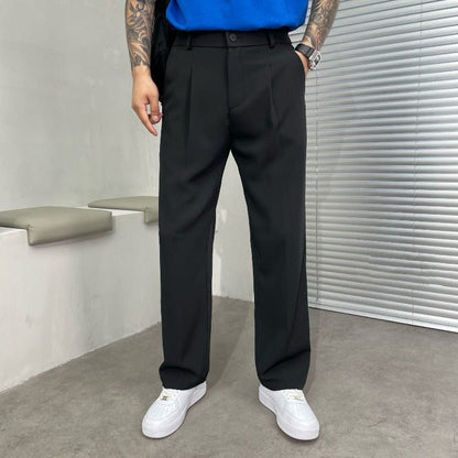 Herren Plisseehose Gerades Bein Elegant
