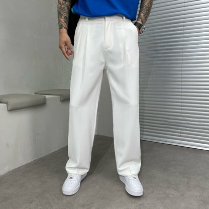 Herren Plisseehose Gerades Bein Elegant