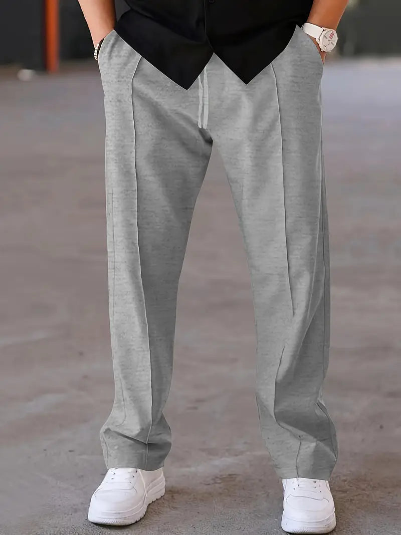 Herren Plisseehose Bequem Lockere Passform