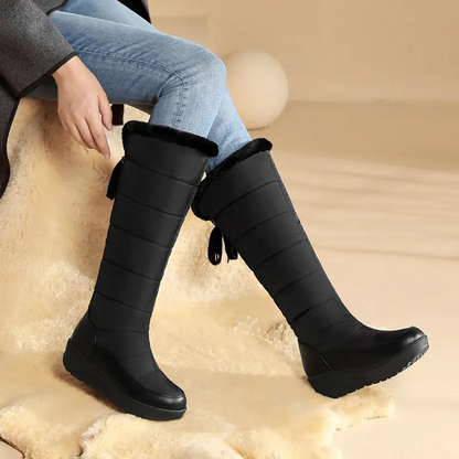 Weiche Winterstiefel Damen Plüsch Schnürstiefel