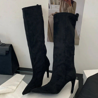 Stilvolle Damenstiefel Kniehoch Spitze