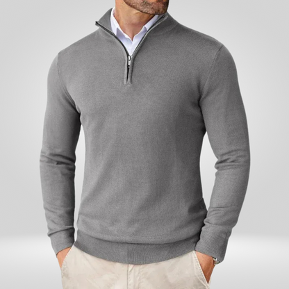 Herren Polo Pullover Modern Viertelzipp