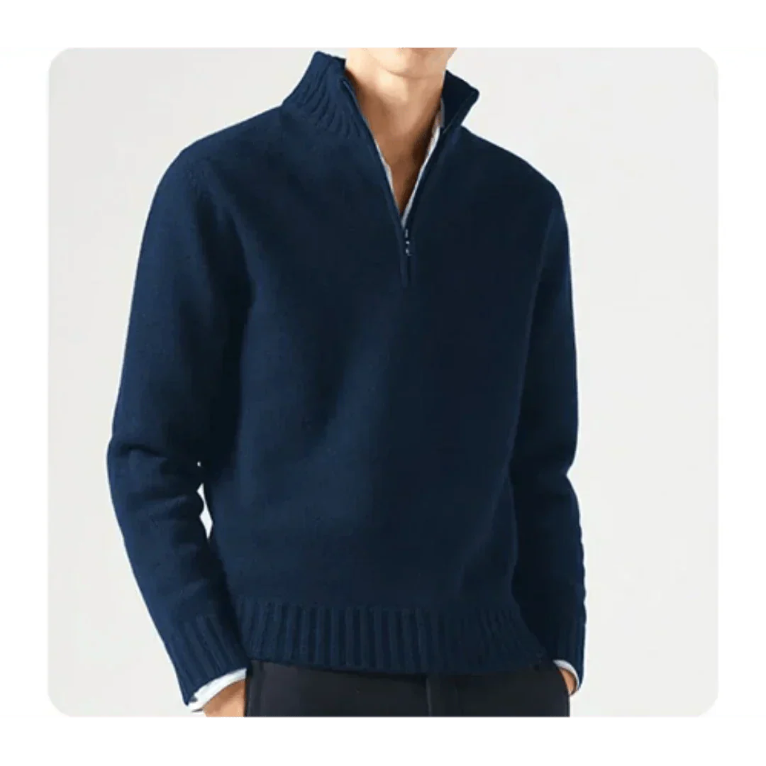 Herren Strickpullover VierTEL Reißverschluss Pullover