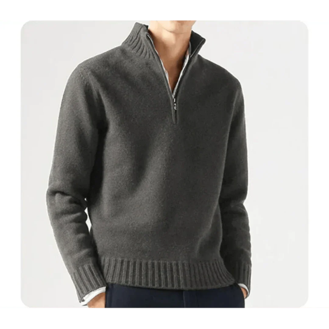 Herren Strickpullover VierTEL Reißverschluss Pullover