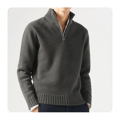 Herren Strickpullover VierTEL Reißverschluss Pullover