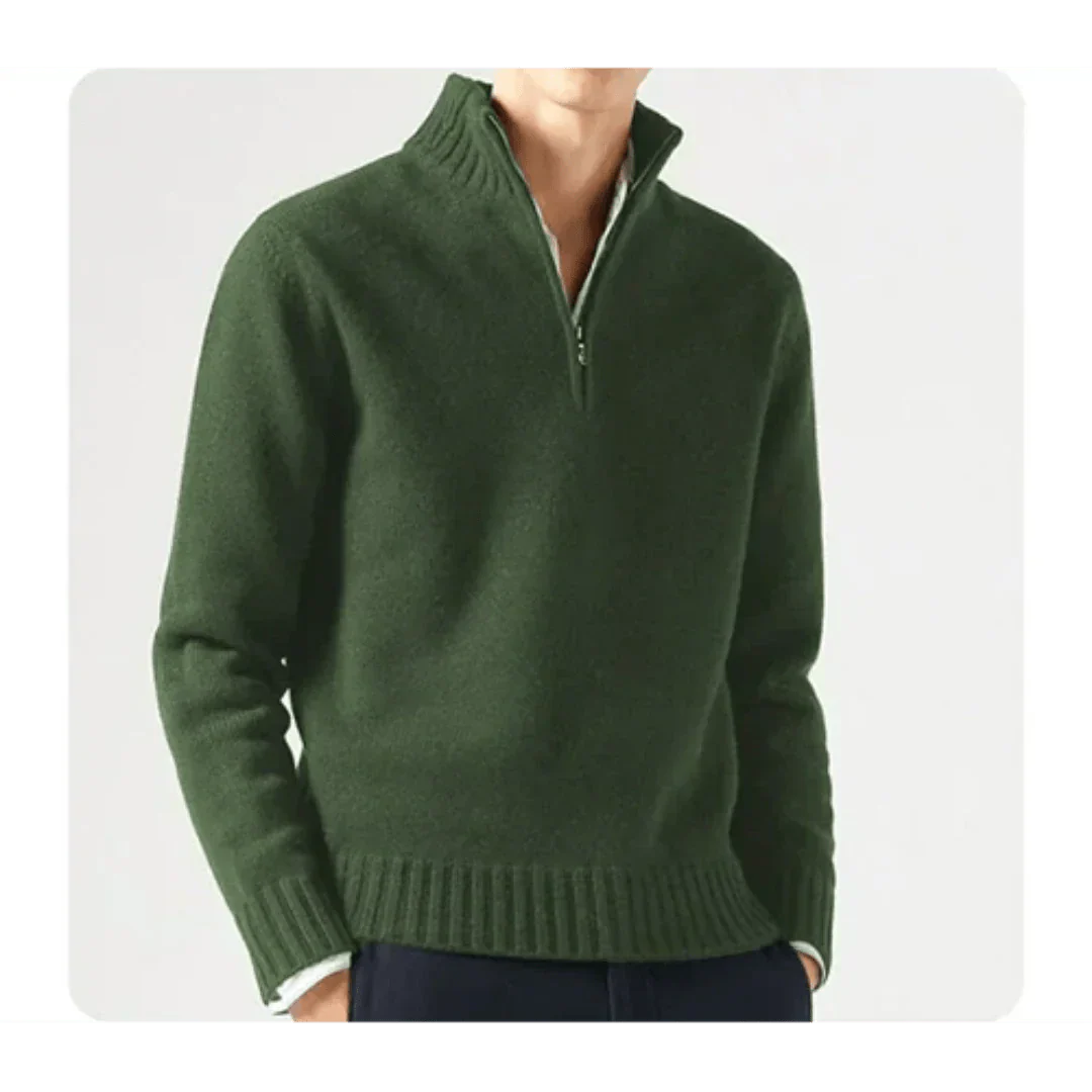 Herren Strickpullover VierTEL Reißverschluss Pullover