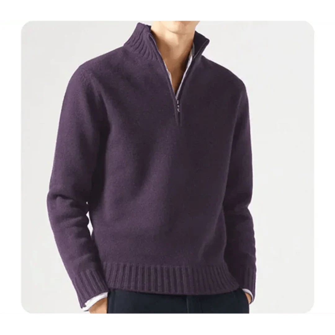 Herren Strickpullover VierTEL Reißverschluss Pullover