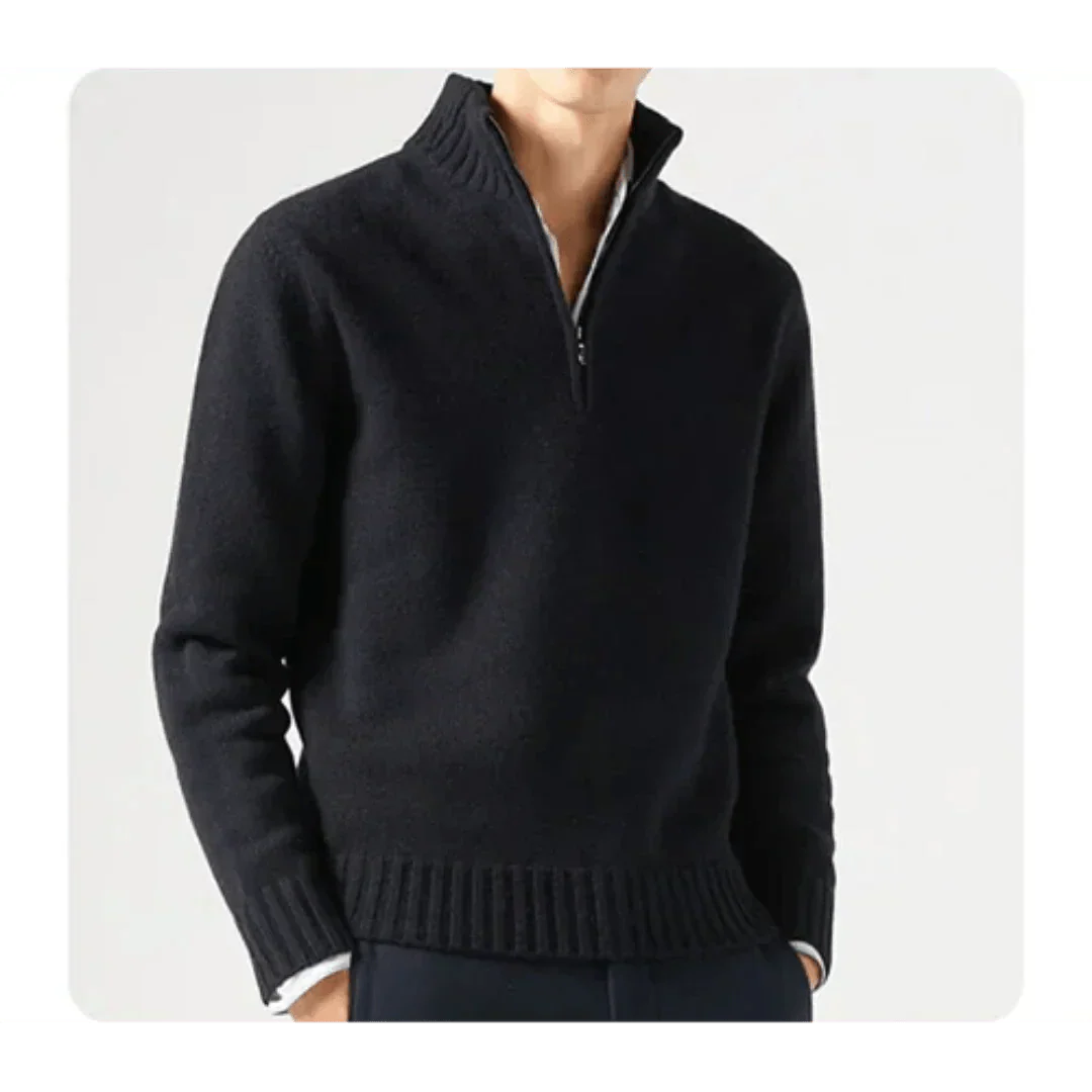 Herren Strickpullover VierTEL Reißverschluss Pullover