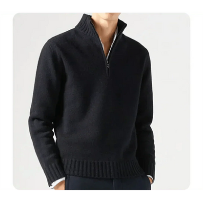 Herren Strickpullover VierTEL Reißverschluss Pullover