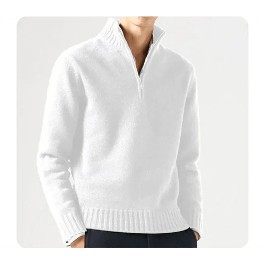 Herren Strickpullover VierTEL Reißverschluss Pullover