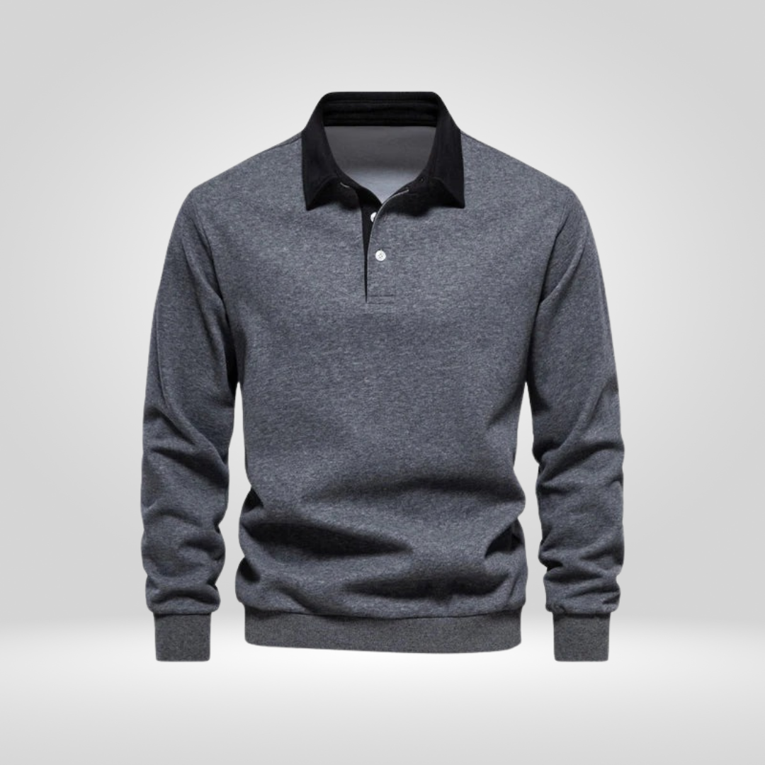 Herren Polo Pullover Lässig Kragen Style