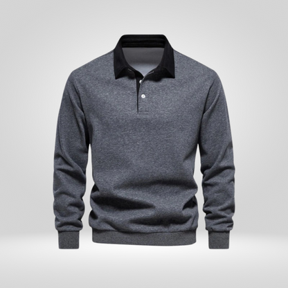 Herren Polo Pullover Lässig Kragen Style