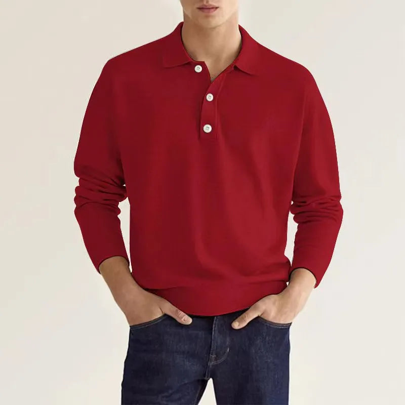 Herren Polo Pullover Klassisch Mit Kragen