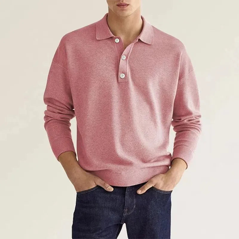 Herren Polo Pullover Klassisch Mit Kragen