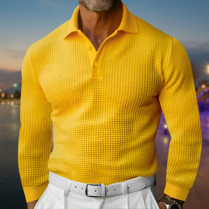 Herren Waffelstrick Pullover Modern Kragen