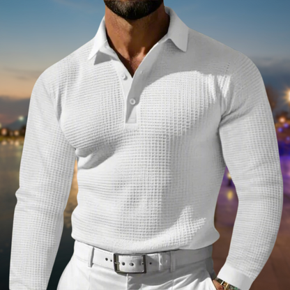 Herren Waffelstrick Pullover Modern Kragen