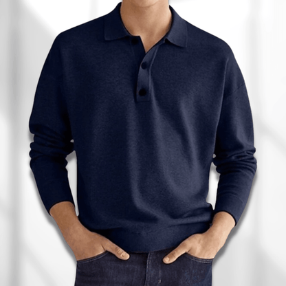 Herren Pullover Langarm Modern Knopfleiste