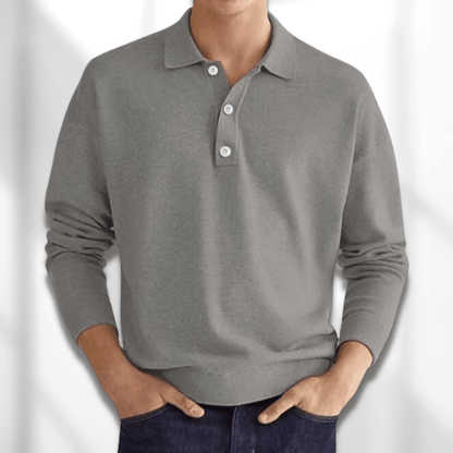 Herren Pullover Langarm Modern Knopfleiste