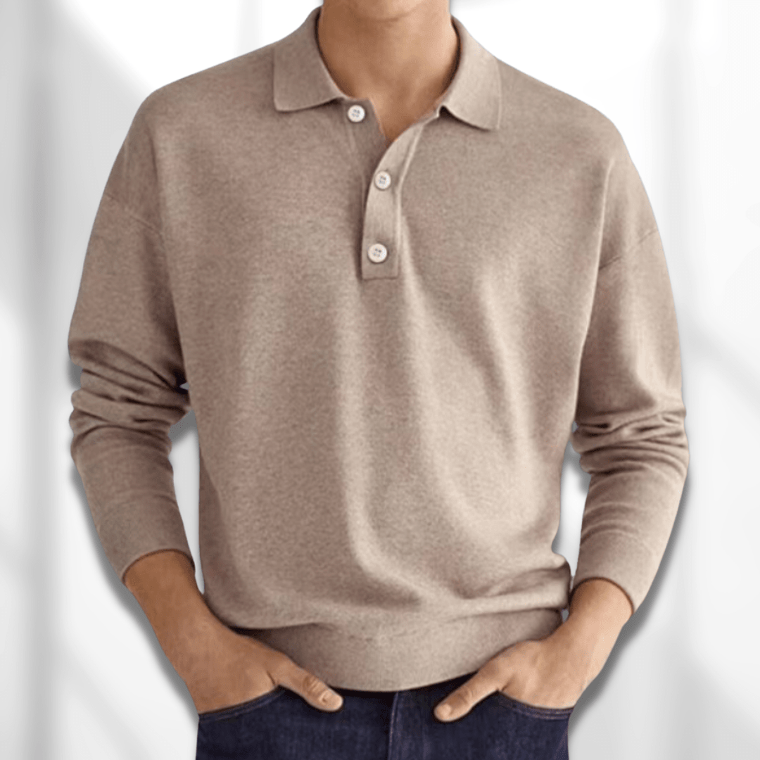 Herren Pullover Langarm Modern Knopfleiste - IdealeKleiden