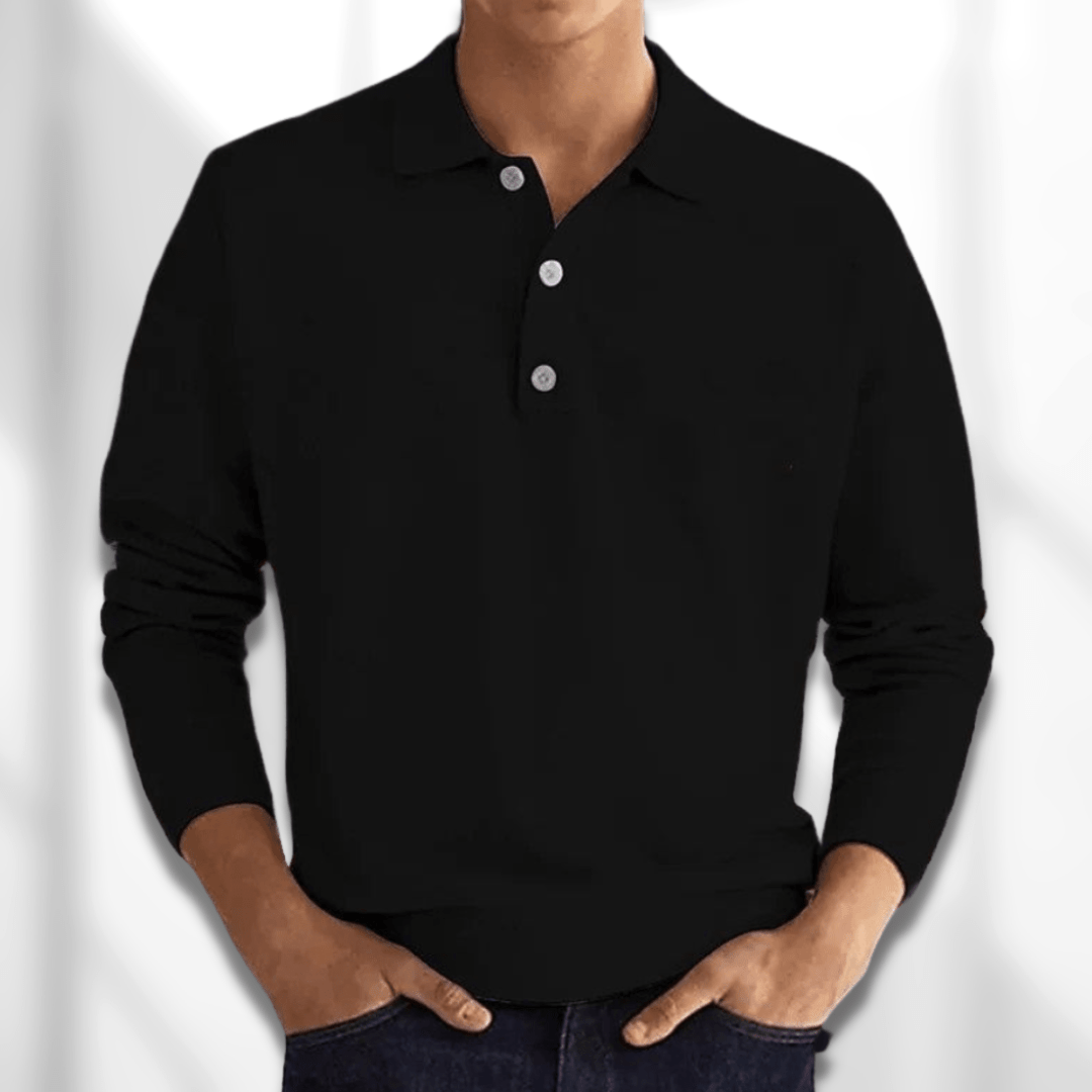 Herren Pullover Langarm Modern Knopfleiste