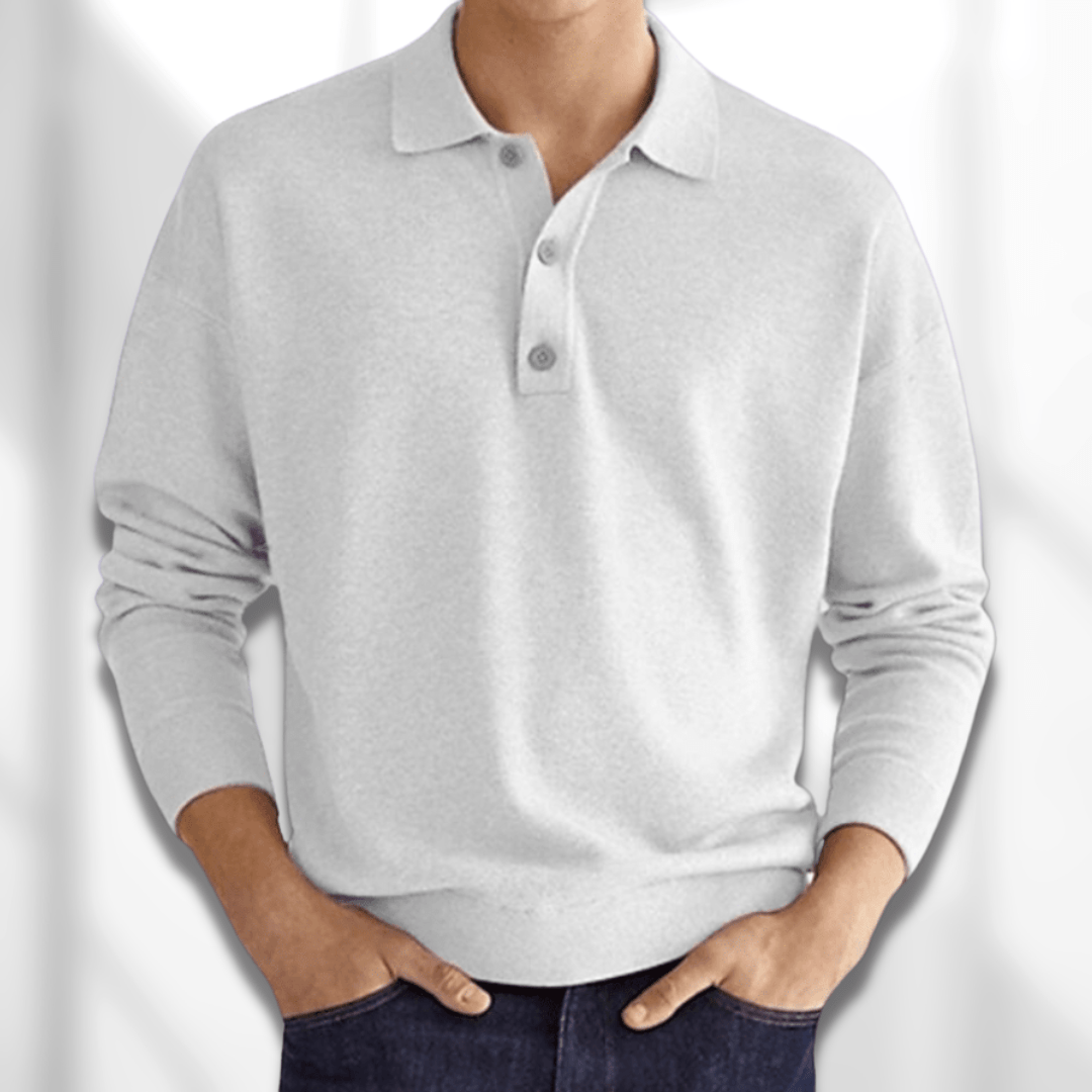Herren Pullover Langarm Modern Knopfleiste