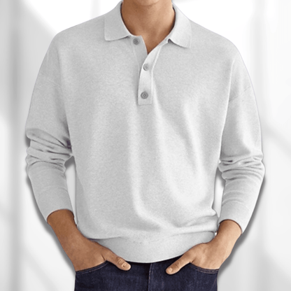 Herren Pullover Langarm Modern Knopfleiste