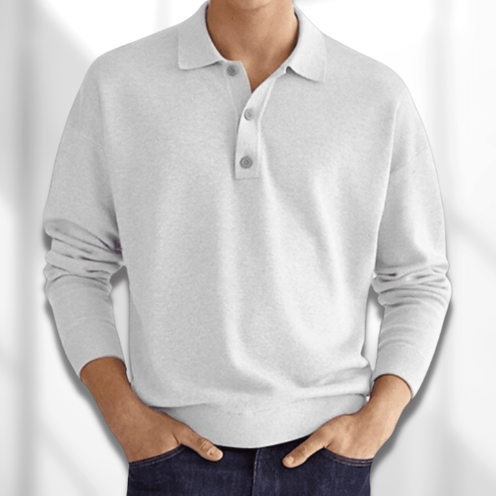 Herren Pullover Langarm Modern Knopfleiste