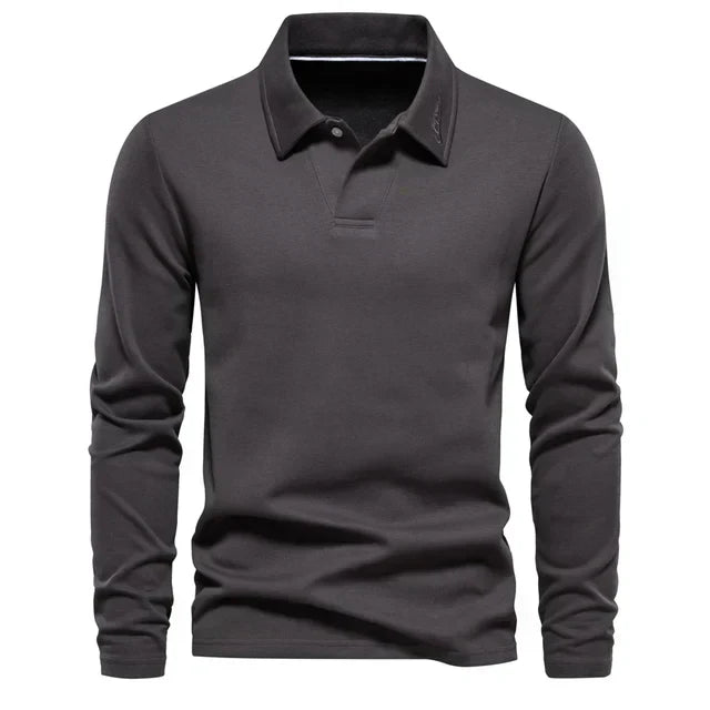 Herren Polo Langarm-Shirt Bequem