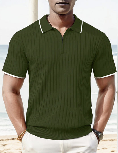 Kurzarm Polo-Shirt Modern Gerippt